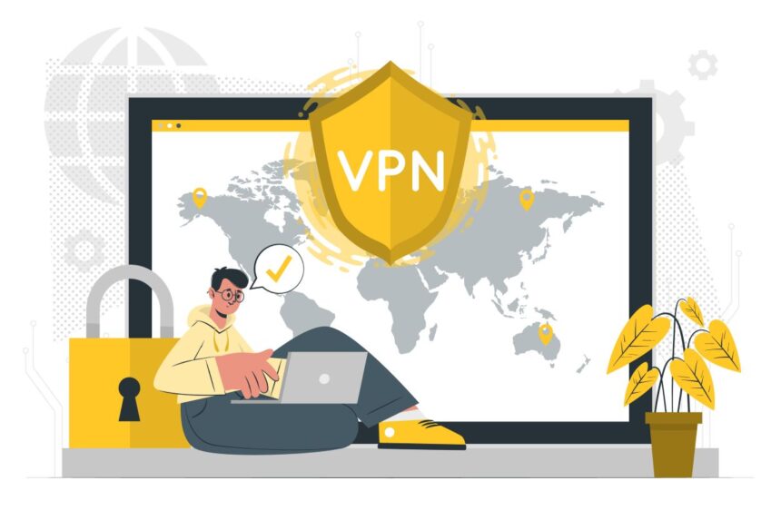 vpn logo on laptop