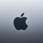 apple logo on blue surface