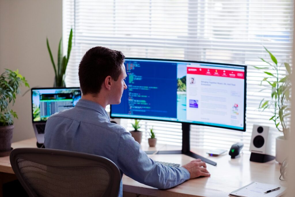 freelance specialist working on cyber security