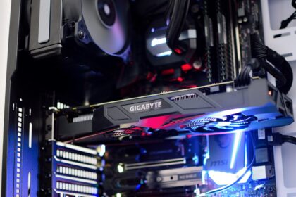 black Gigabyte graphics card