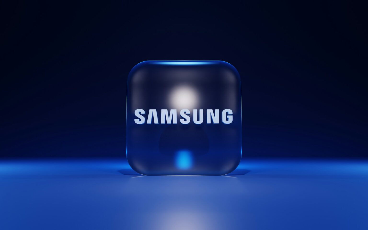 a blue cube with a white logo