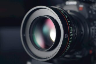 black DSLR camera