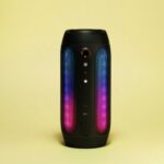 black and red lg portable speaker