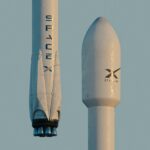 a spacex rocket is flying in the sky