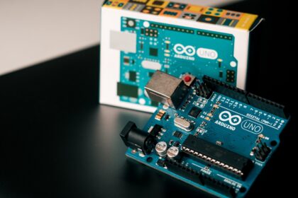 blue and black circuit board