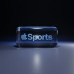 Apple sports logo on a reflective surface