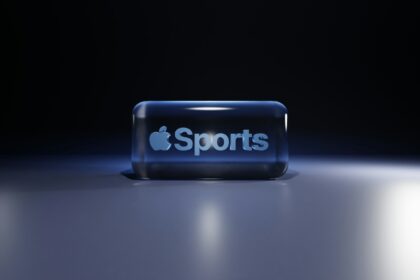 Apple sports logo on a reflective surface