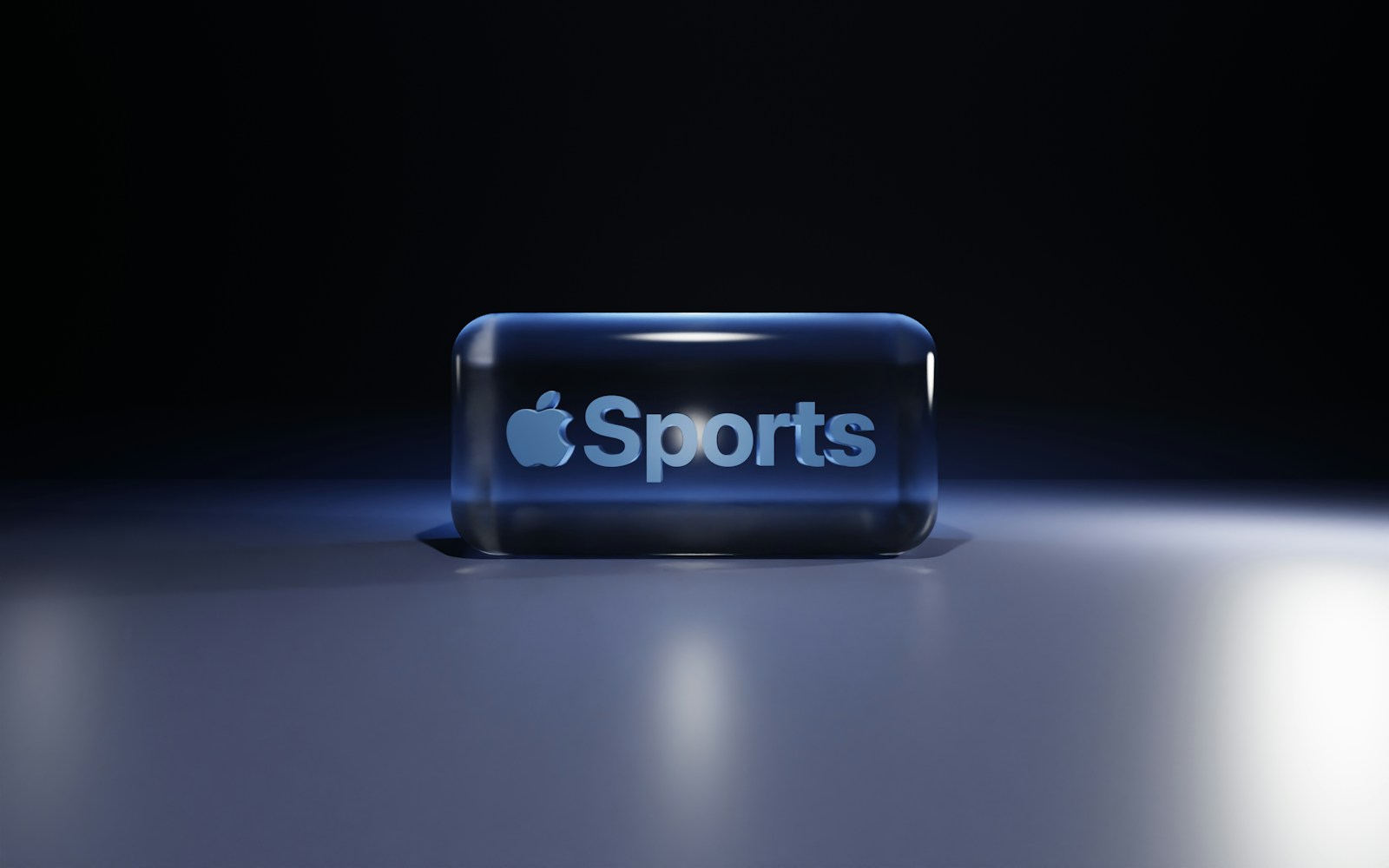 Apple sports logo on a reflective surface