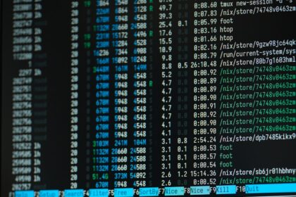 a close up of a computer screen with a lot of data on it