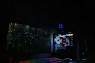 black and red computer keyboard