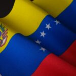 a close up of the flag of the state of venezuela
