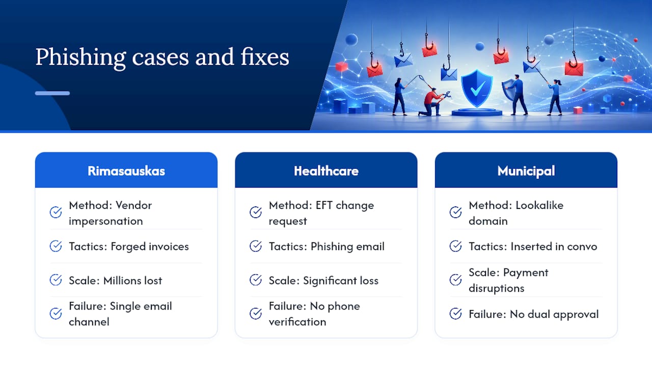 Real Phishing Incidents That Cost Real Money — overview diagram